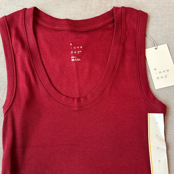 a new day | Tops | A New Day Maroon Scoop Neck Ribbed Tank | Poshmark